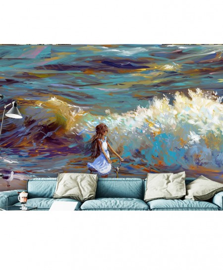 wallpaper roll size in pakistan,painting,turquoise,aqua,modern art,teal