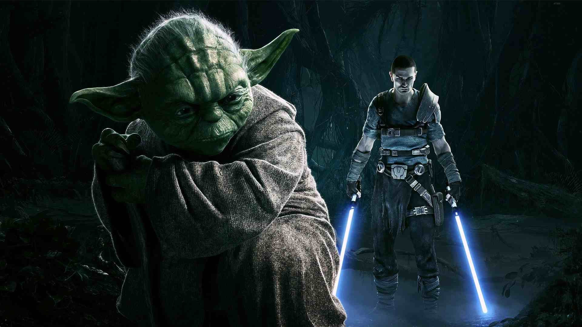 starkiller wallpaper,yoda,erfundener charakter,dunkelheit