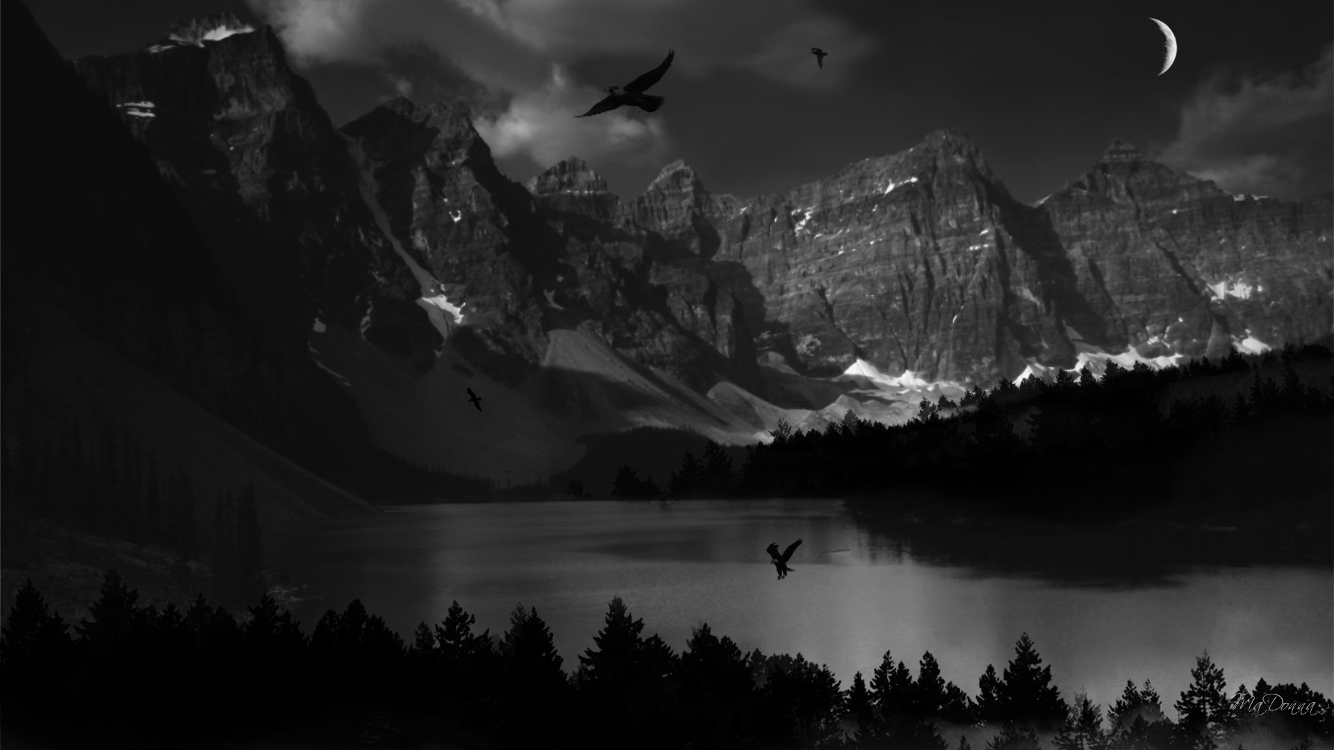 wallpaper dunkel,sky,black,nature,black and white,monochrome photography
