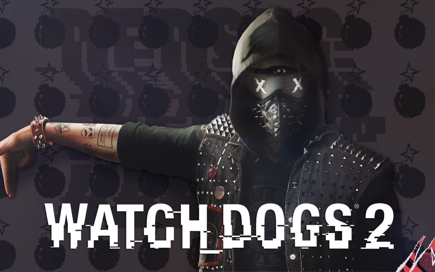 watch dogs 2 fondo de pantalla de llave inglesa,portada del álbum,fuente,póster,pie de foto,música