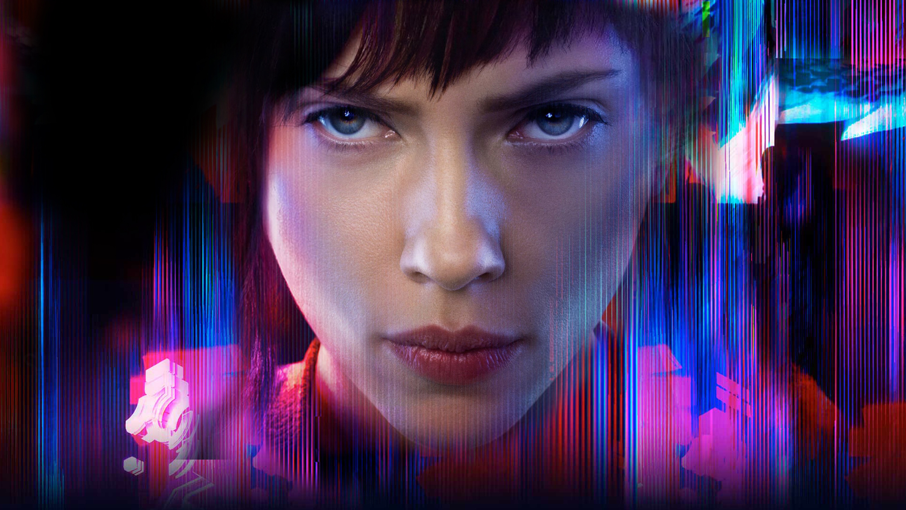 ghost in the shell wallpaper hd,face,hair,blue,violet,purple