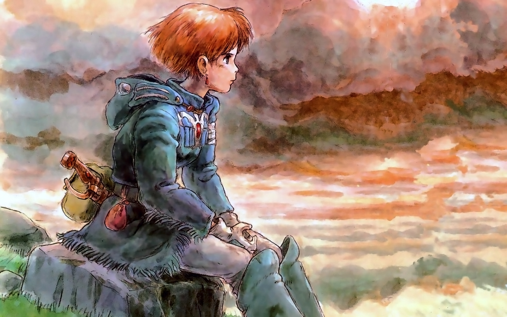 nausicaa wallpaper,cg artwork,illustration,art,watercolor paint,painting