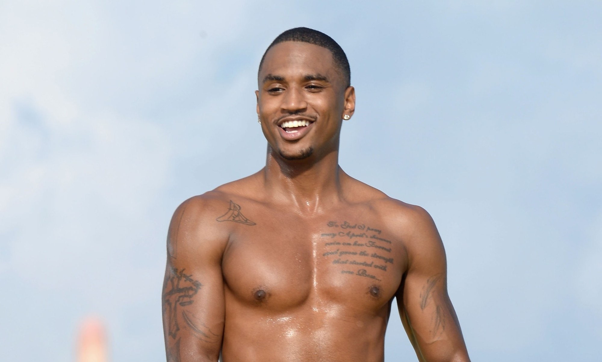 carta da parati trey songz,barechested,il petto,bodybuilder,addome,spalla