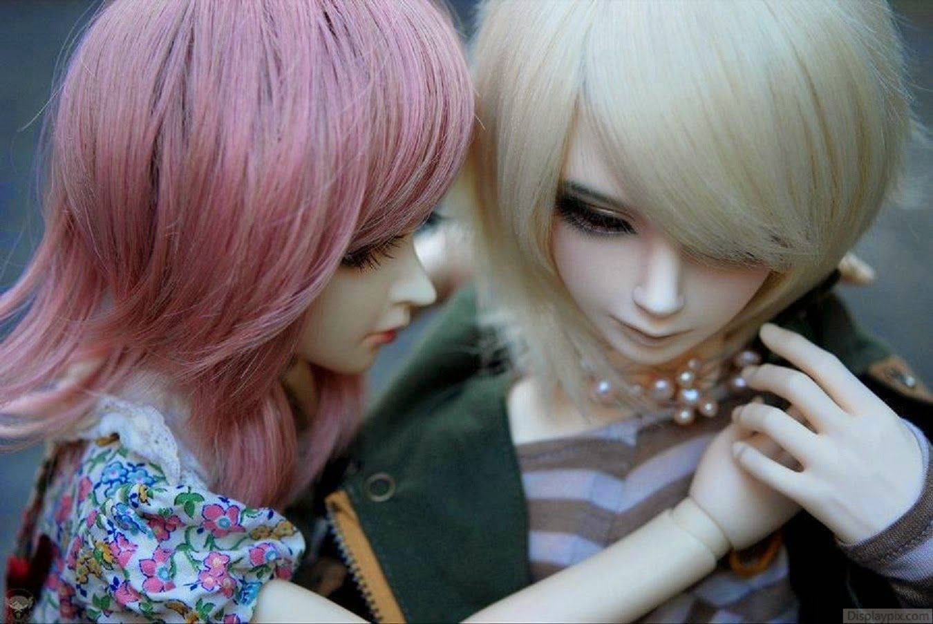 doll couple wallpaper,hair,doll,people,wig,hair coloring