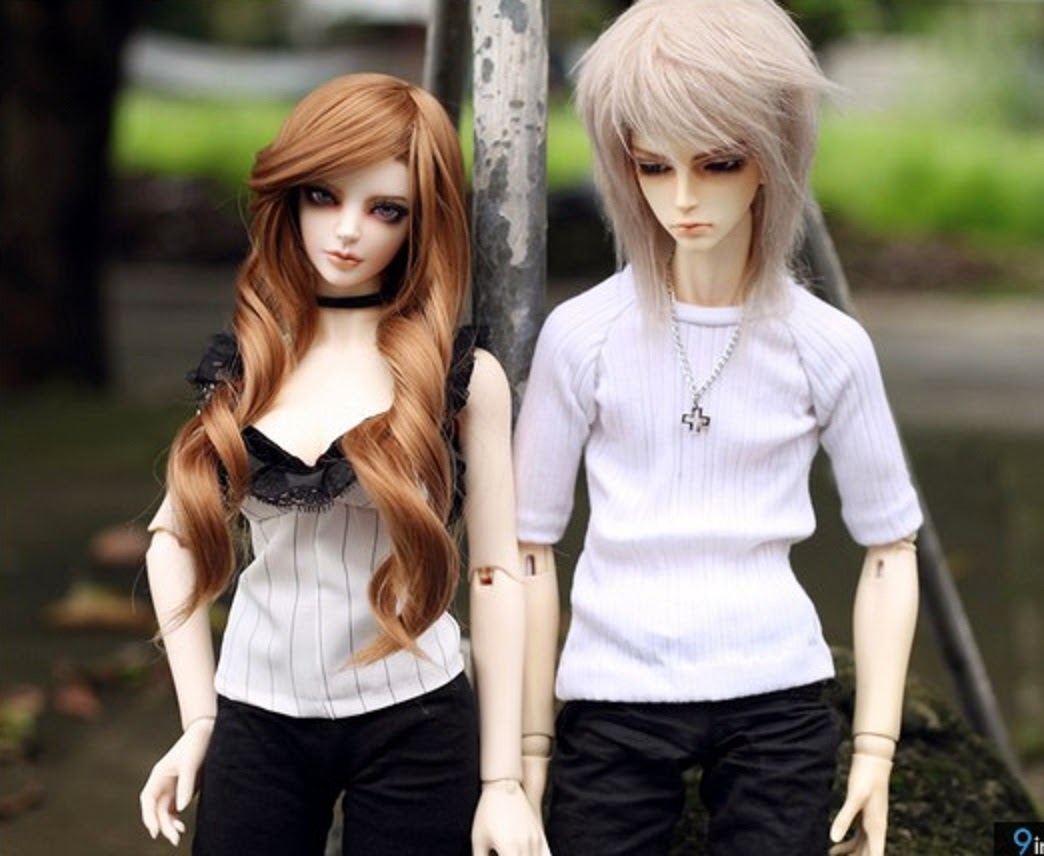 doll couple wallpaper,hair,face,blond,clothing,hairstyle