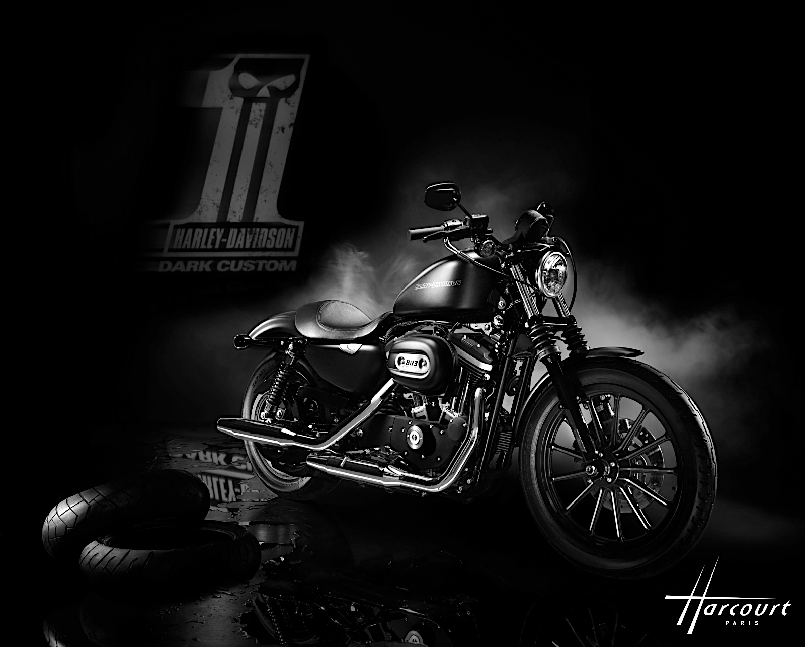 harley davidson iron 883 fondo de pantalla hd,vehículo terrestre,motocicleta,vehículo de motor,vehículo,negro