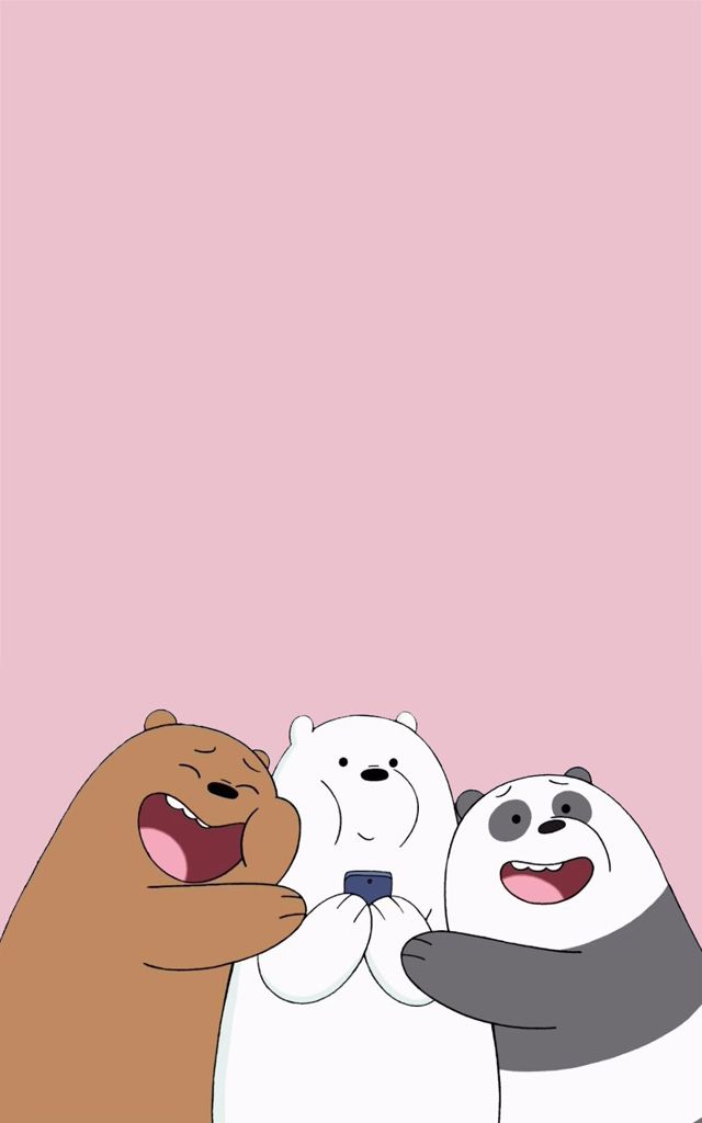 we bare bears wallpaper iphone,cartoon,facial expression,pink,head,cheek