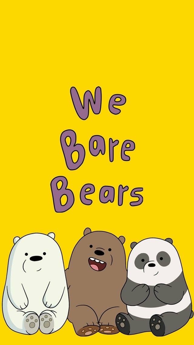 we bare bears wallpaper iphone,cartoon,yellow,illustration,smile,art