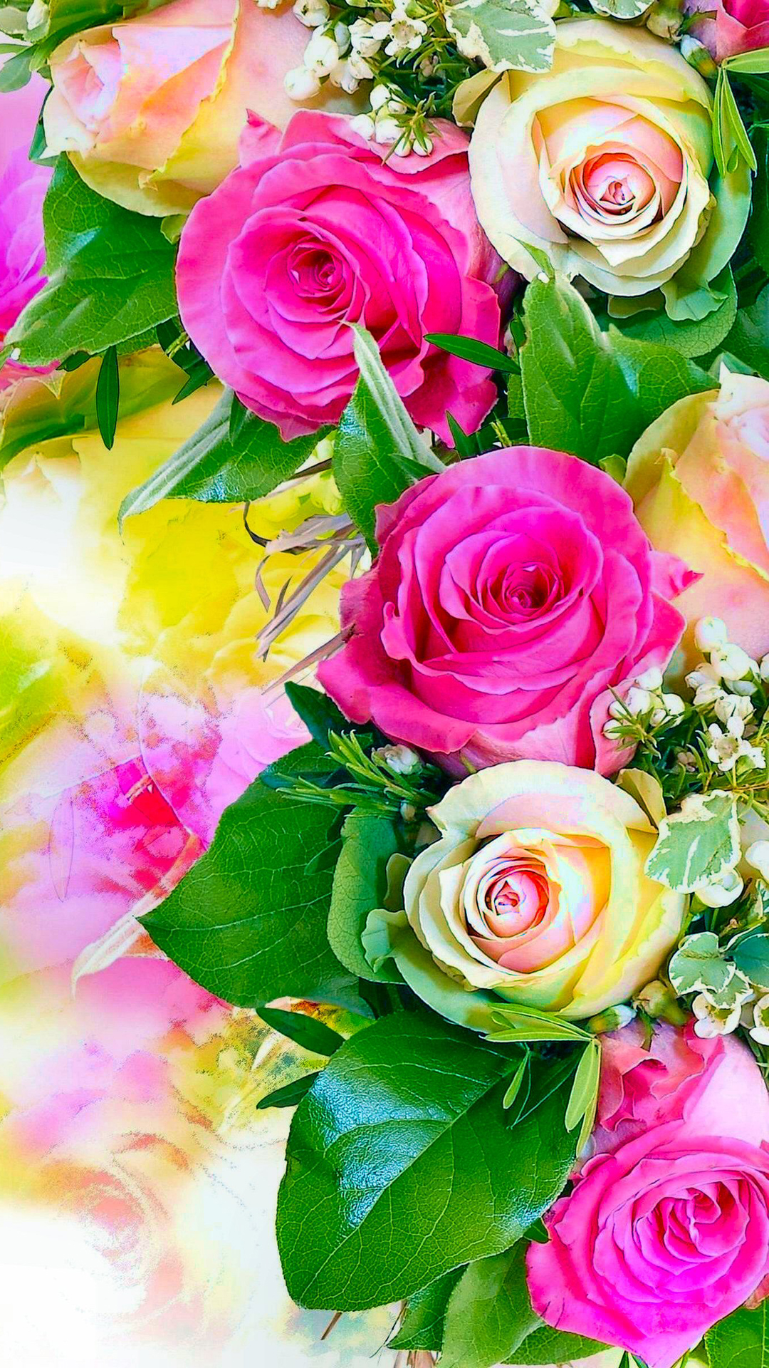 プリティローズ壁紙,花,庭のバラ,ローズ,花束,ピンク