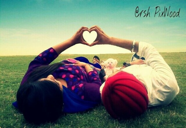 cute punjabi couples wallpapers,friendship,grass,happy,sky,love