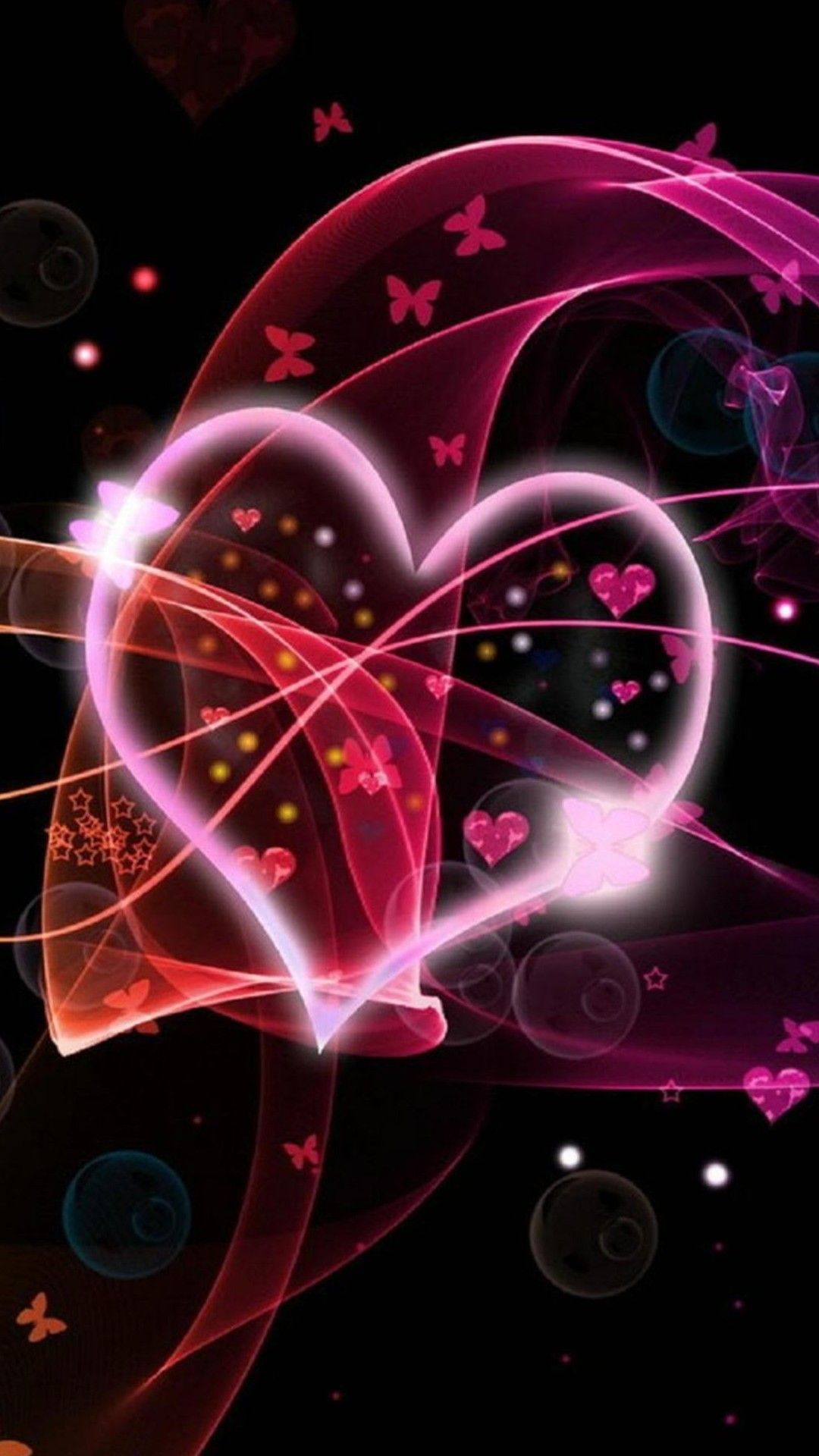 amour fond d'écran animé iphone,néon,violet,conception graphique,rose,cœur