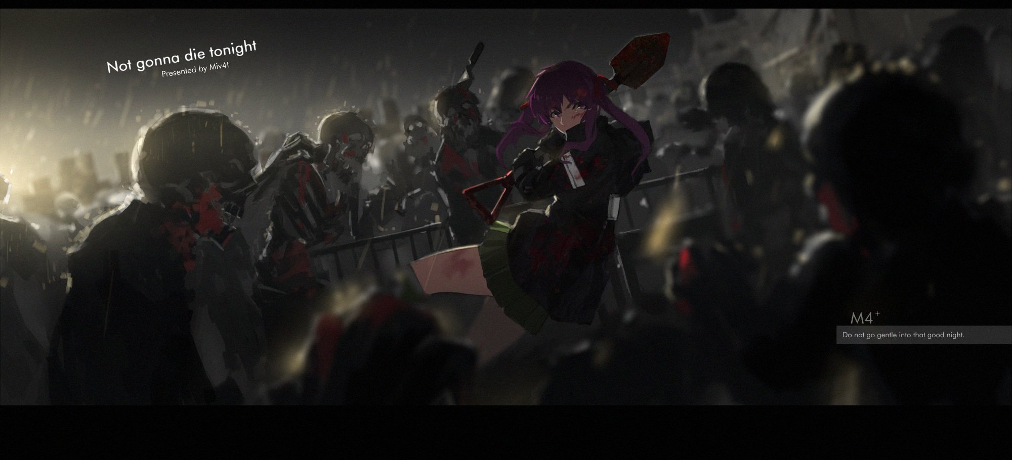 gakkou gurashi wallpaper,screenshot,darkness,crowd,font,event