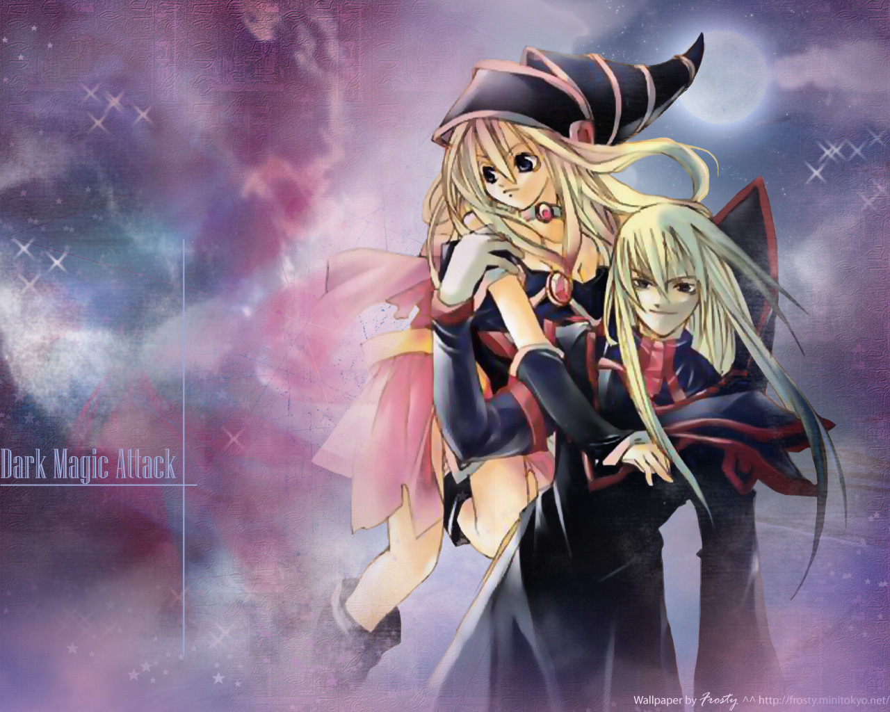 dark magician wallpaper,cg artwork,anime,cartoon,fictional character,sky