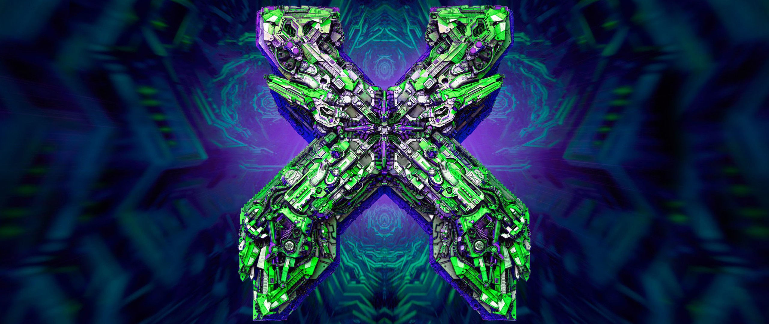 excision wallpaper,green,fractal art,purple,symmetry,psychedelic art