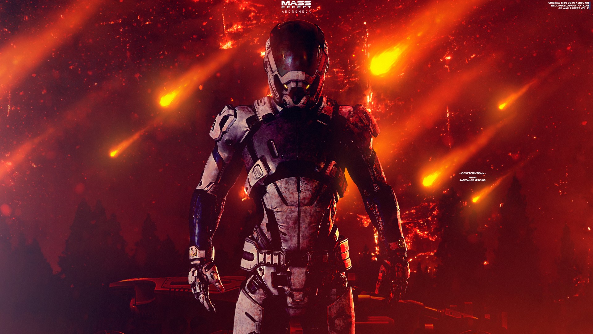 mass effect andromeda desktop wallpaper,fictional character,superhero,space,screenshot,movie