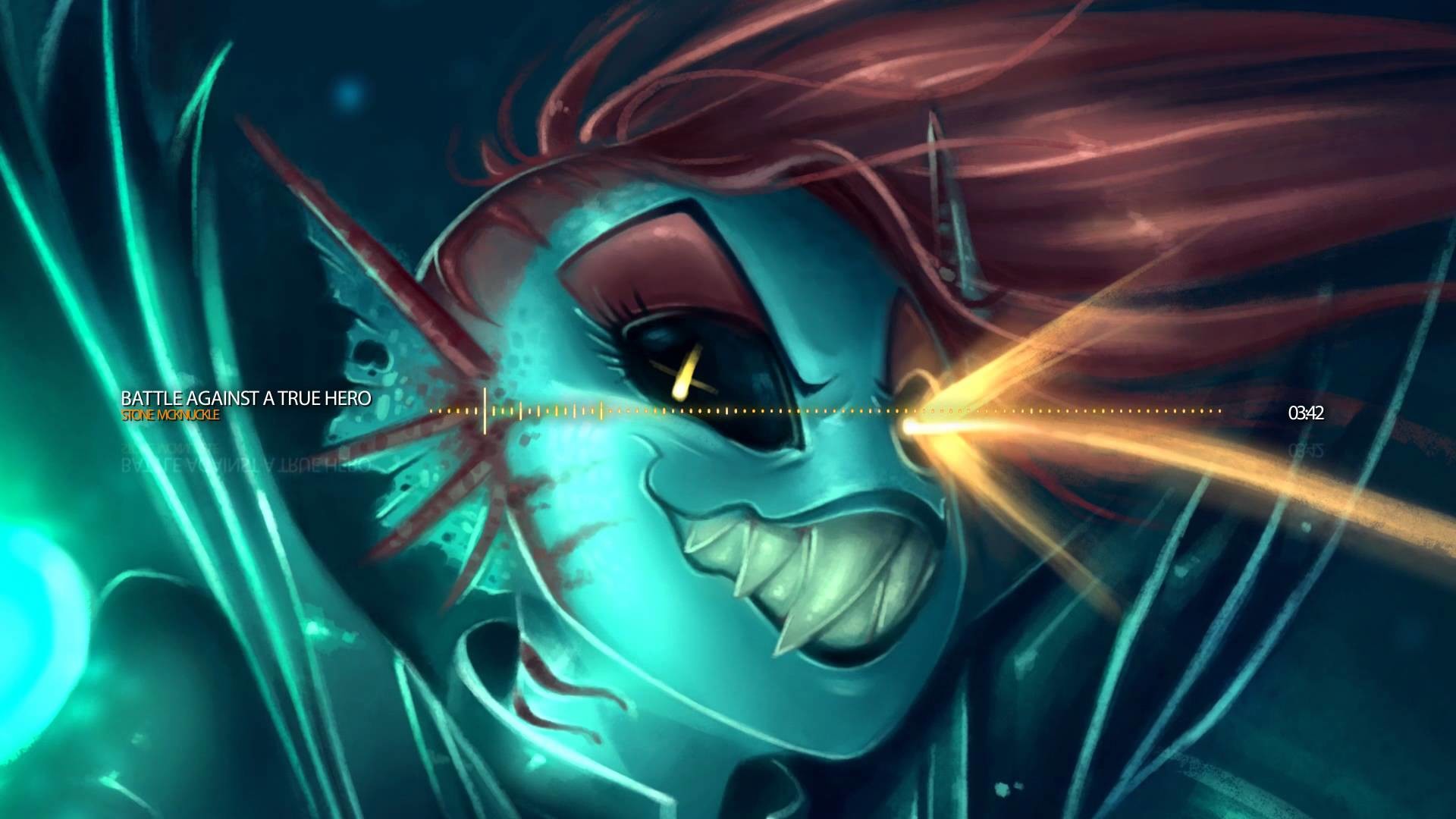 undyne wallpaper,cg artwork,fictional character,illustration,graphic design,anime