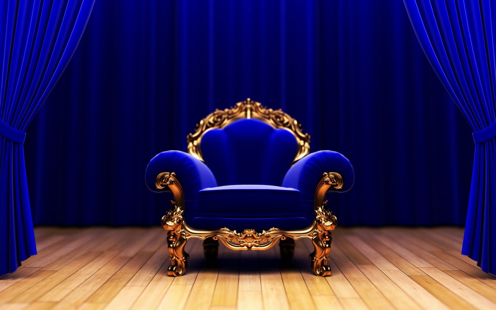 椅子の壁紙のhd,青い,コバルトブルー,カーテン,家具,ステージ