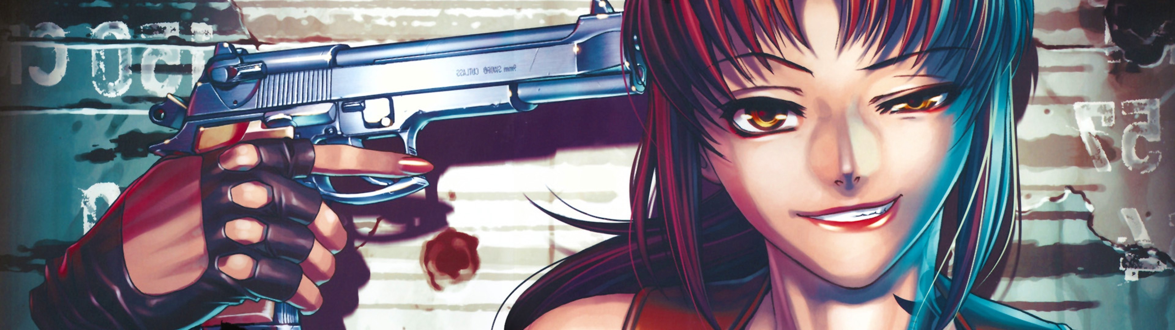 revy black lagoon wallpaper,hair,cartoon,anime,black hair,hairstyle