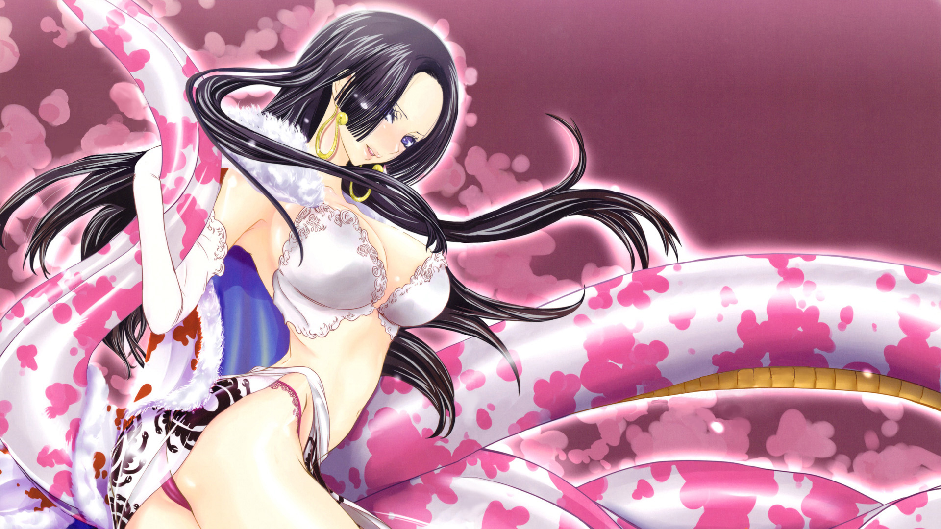 boa hancock hd wallpaper,cartoon,cg artwork,anime,long hair,black hair