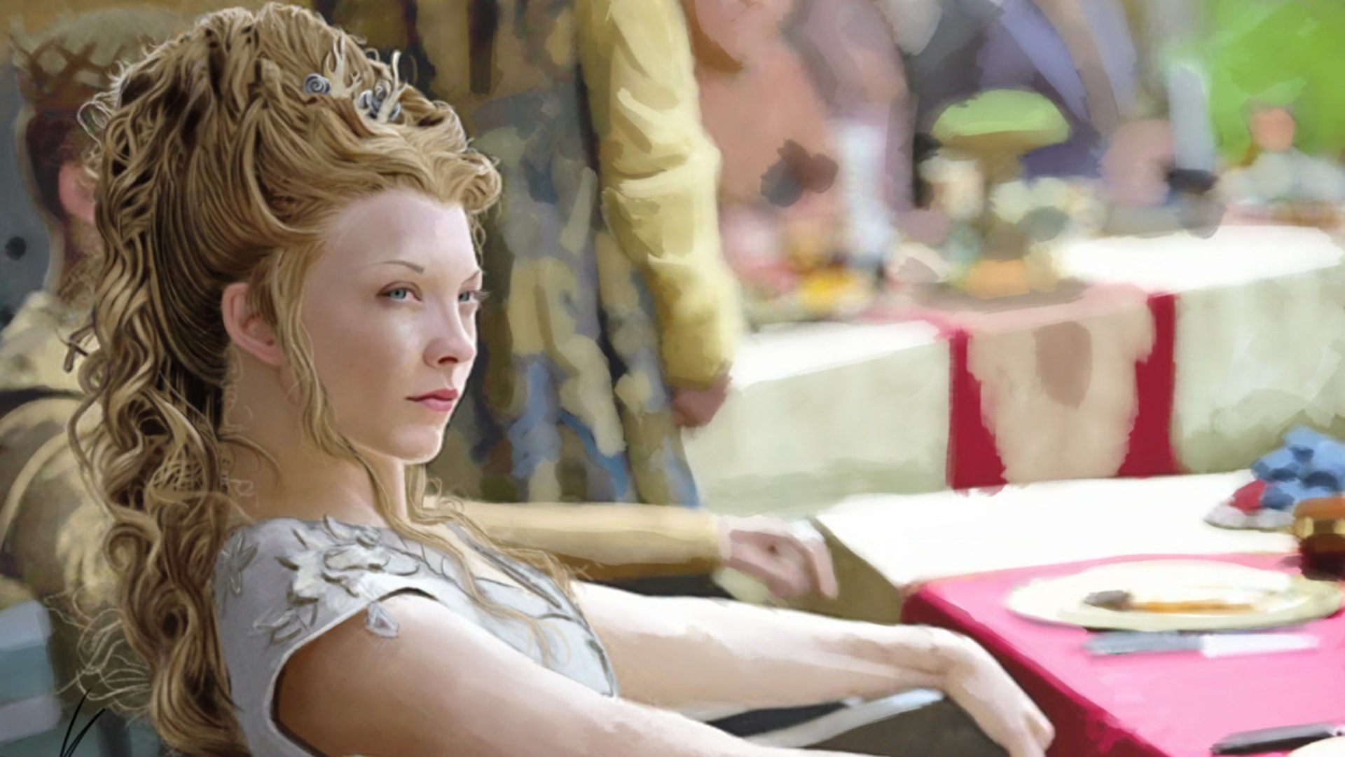 carta da parati di margaery tyrell,capelli,acconciatura,biondo,bellezza,capelli castani