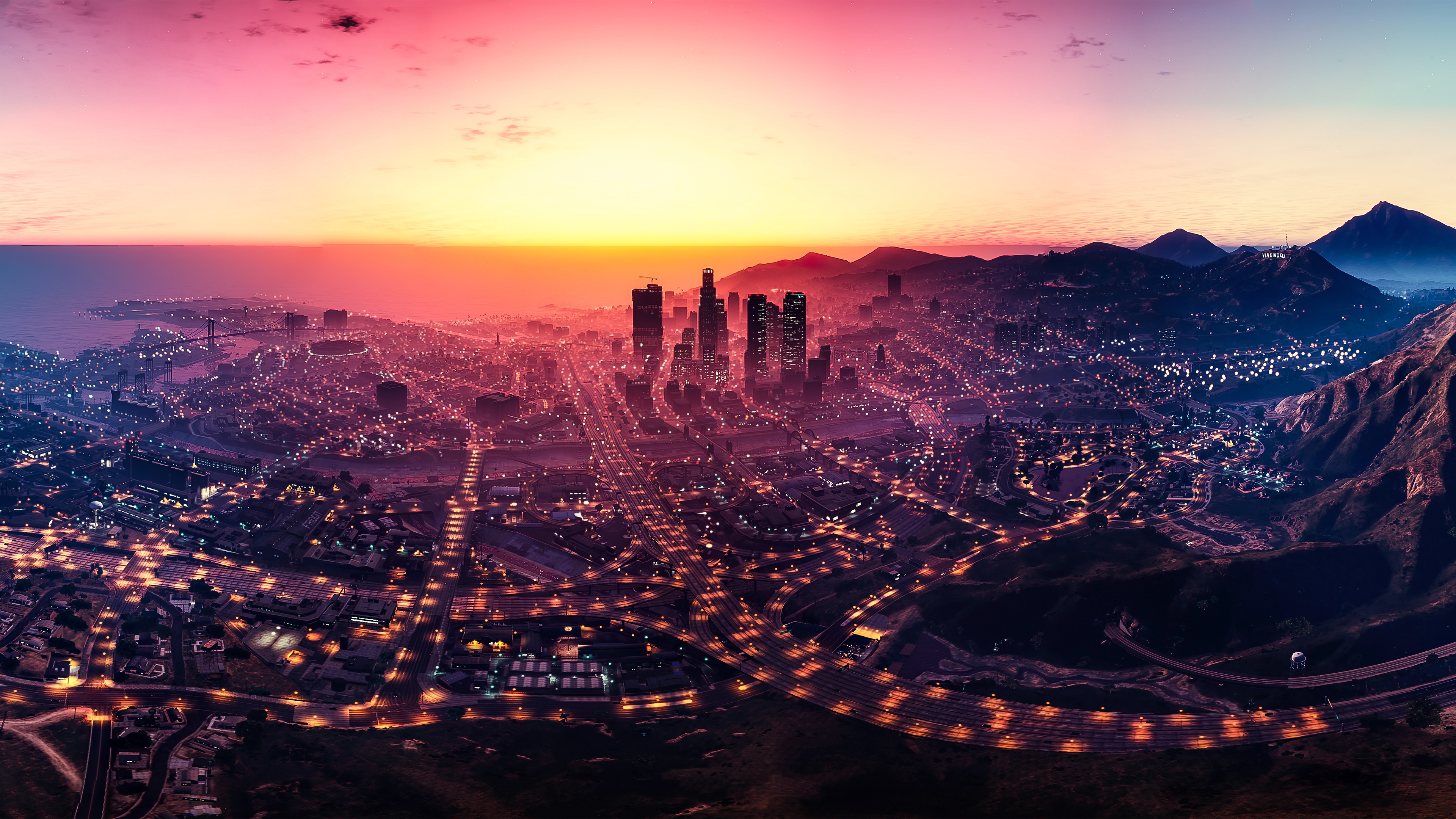 los santos wallpaper,sky,cityscape,nature,metropolitan area,city