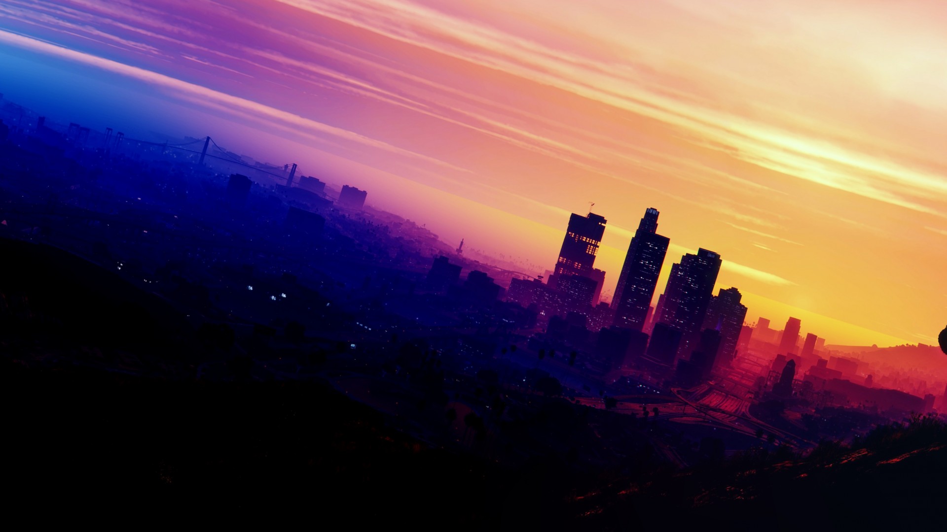 los santos wallpaper,sky,horizon,cloud,city,natural landscape