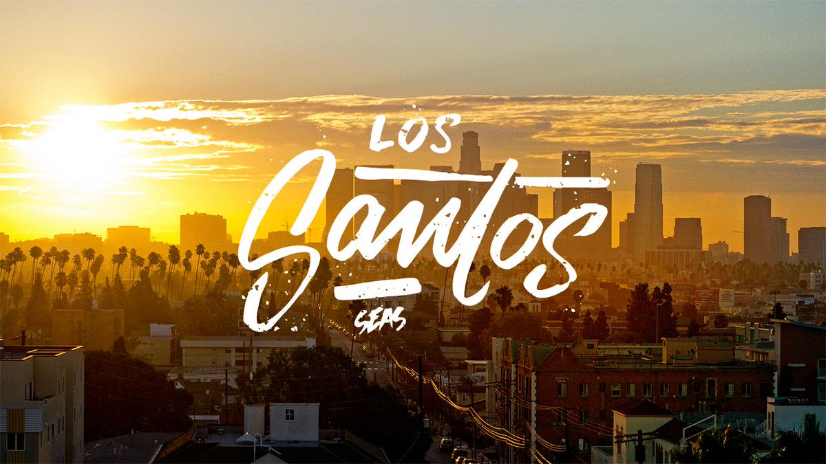 los santos wallpaper,font,metropolitan area,sky,metropolis,cityscape