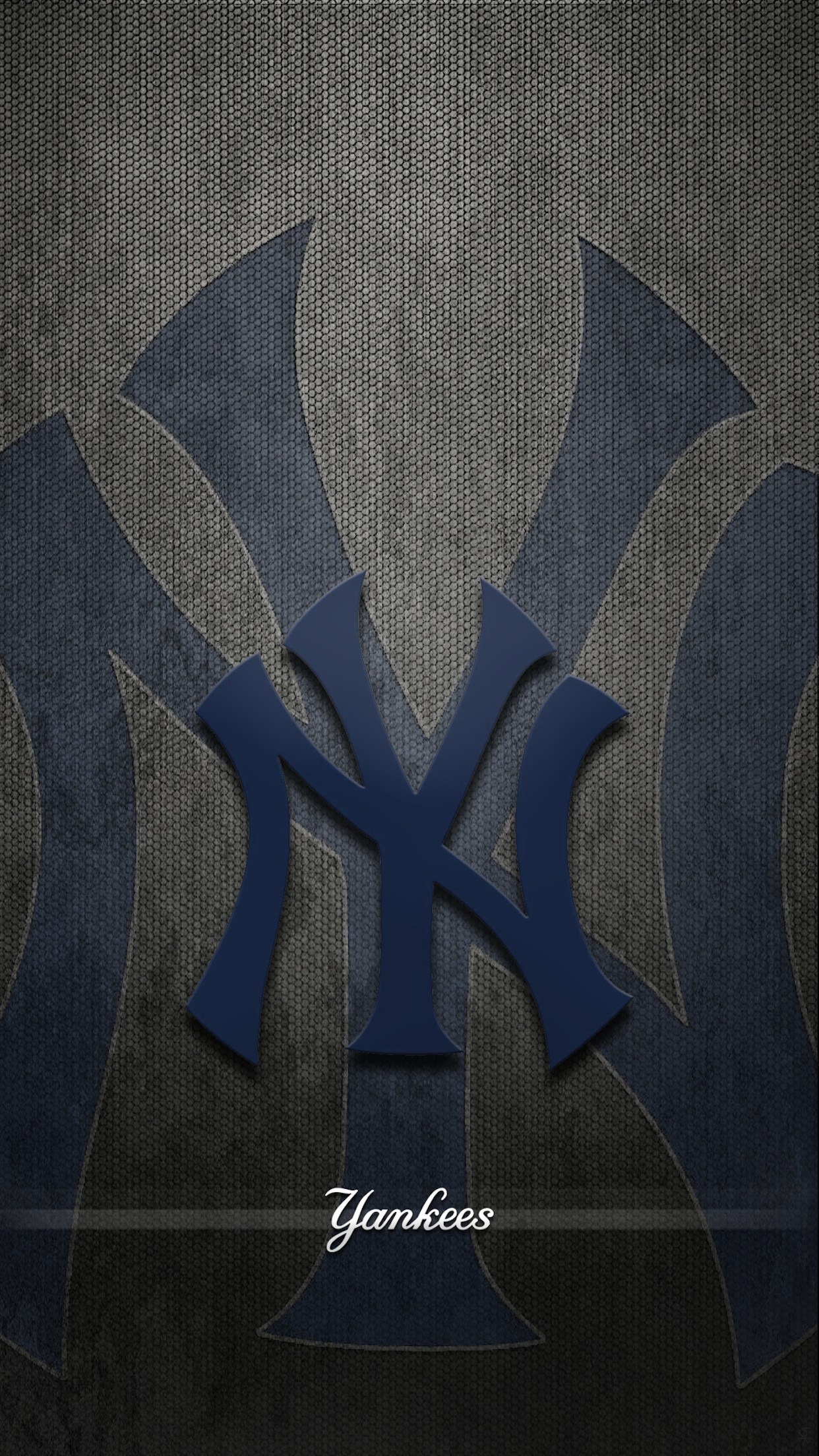 new york yankees iphone wallpaper,blue,font,pattern,tile,calligraphy