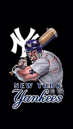 뉴욕 양키스 아이폰 배경 화면,스포츠 장비,폰트,티셔츠,야구 선수,사진 캡션
