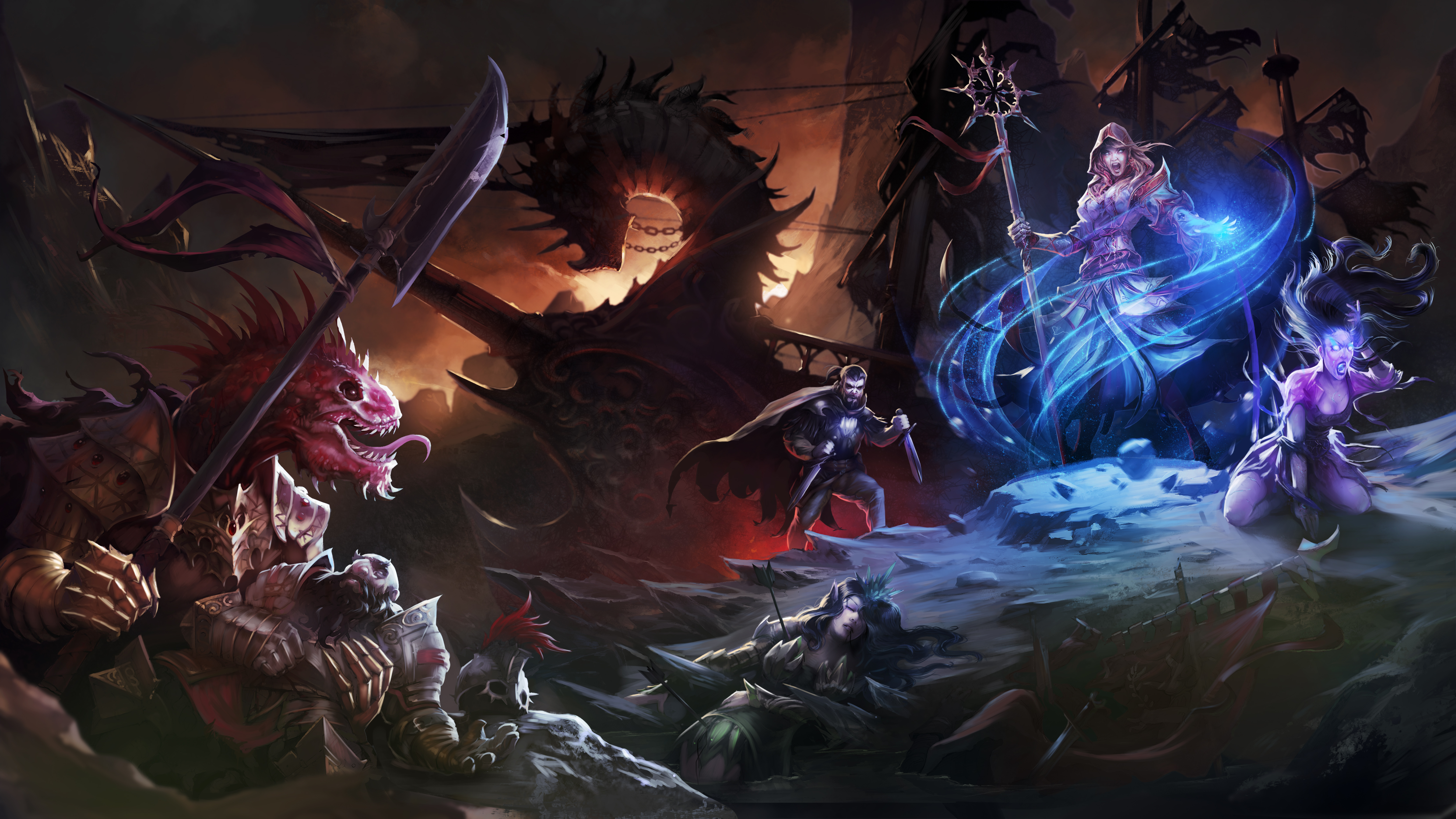 divinity original sin wallpaper,action adventure game,cg artwork,darkness,pc game,demon