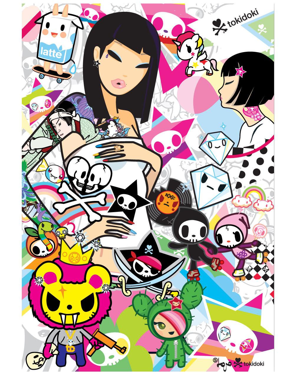 papel tapiz tokidoki,dibujos animados,clipart,gráficos,ilustración,anime