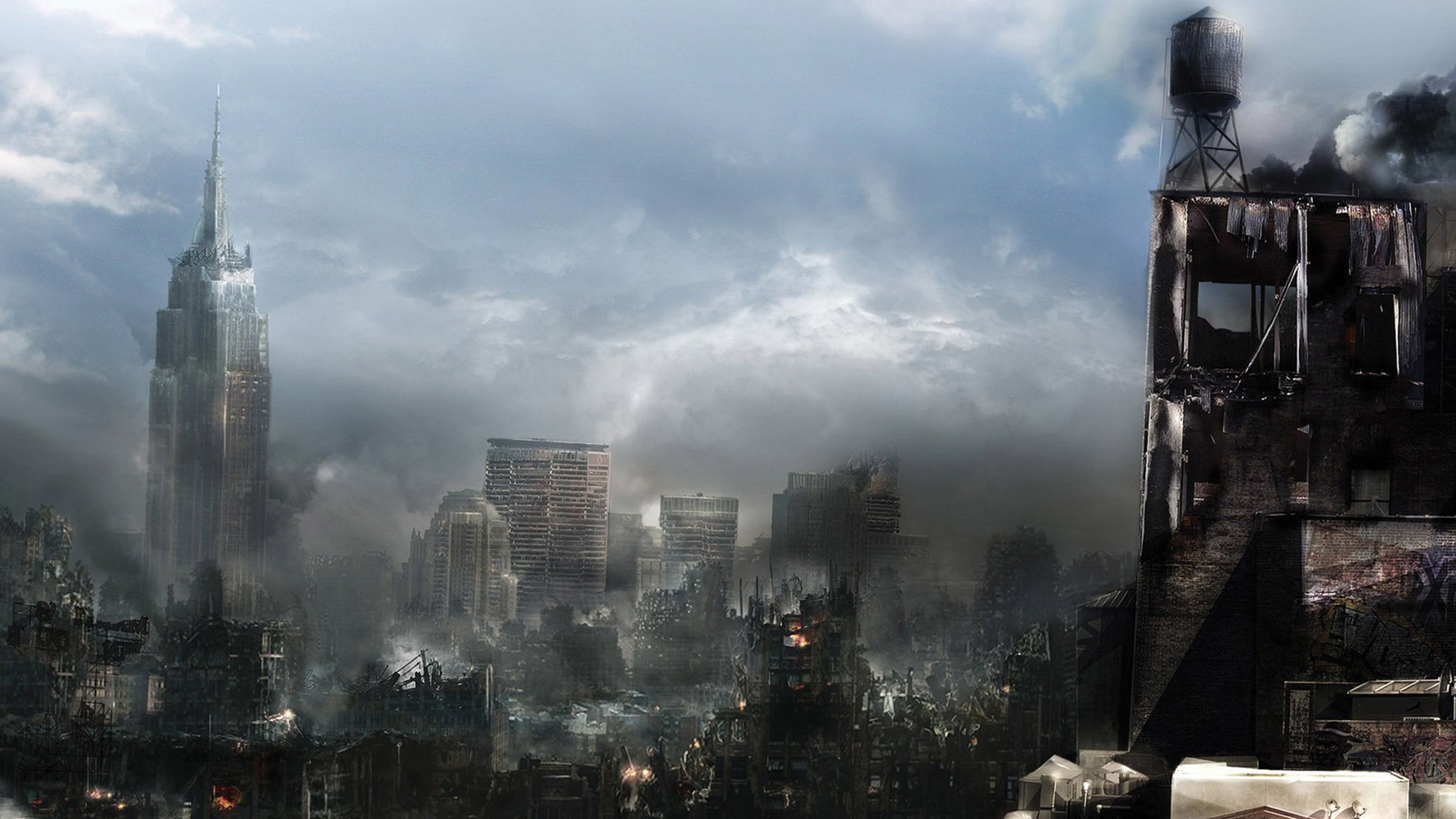 ciudad destruida fondo de pantalla,área metropolitana,paisaje urbano,ciudad,rascacielos,área urbana
