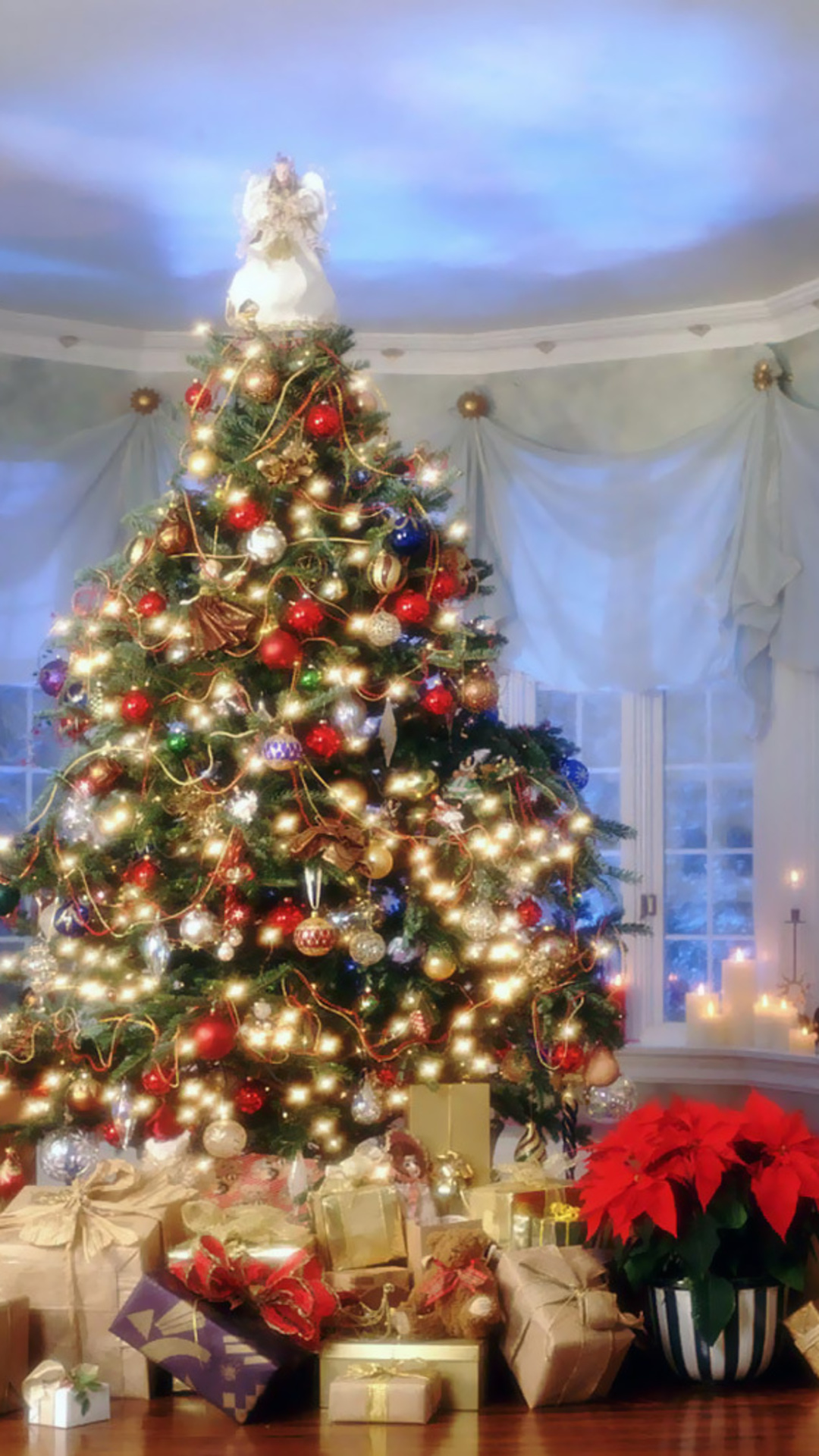 christmas wallpaper hd iphone,christmas tree,christmas decoration,christmas,christmas ornament,tree