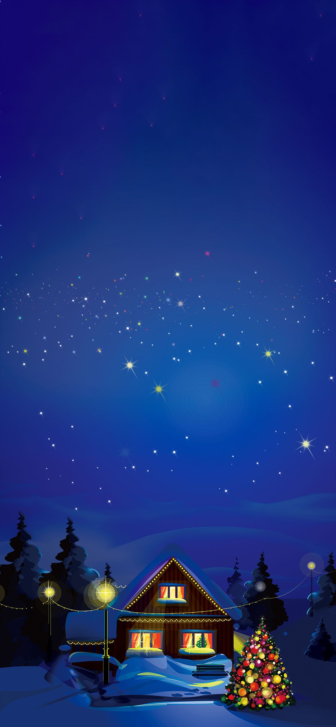navidad fondos de pantalla hd iphone,cielo,azul,naturaleza,noche,atmósfera