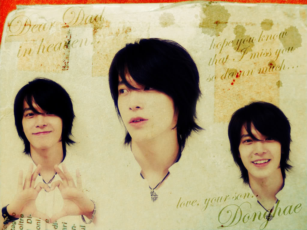 donghae wallpaper,hairstyle,forehead,album cover,smile,bob cut