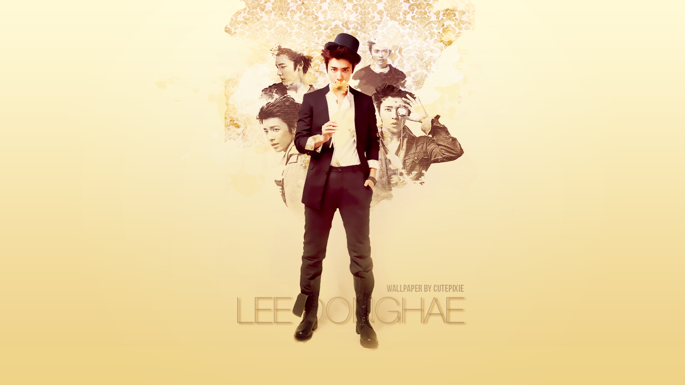 donghae wallpaper,ilustración,en pie,fuente,portada del álbum,arte