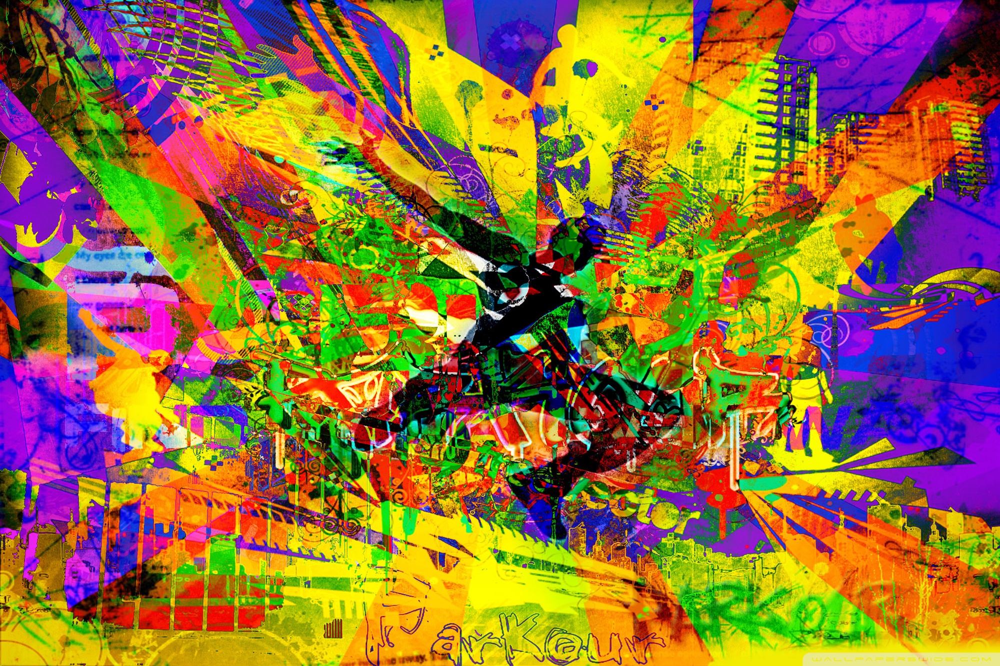 parkour wallpaper hd,psychedelic art,graphic design,colorfulness,modern art,art