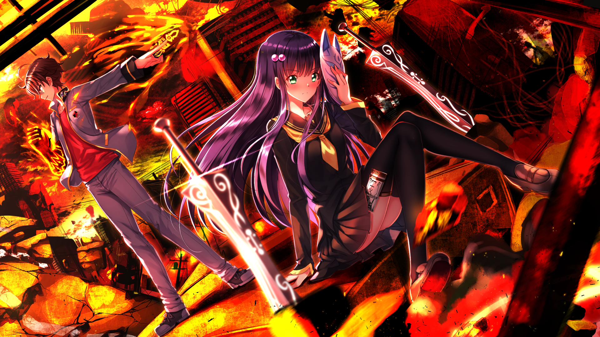 sousei no onmyouji wallpaper,anime,cg artwork,fictional character,demon,games