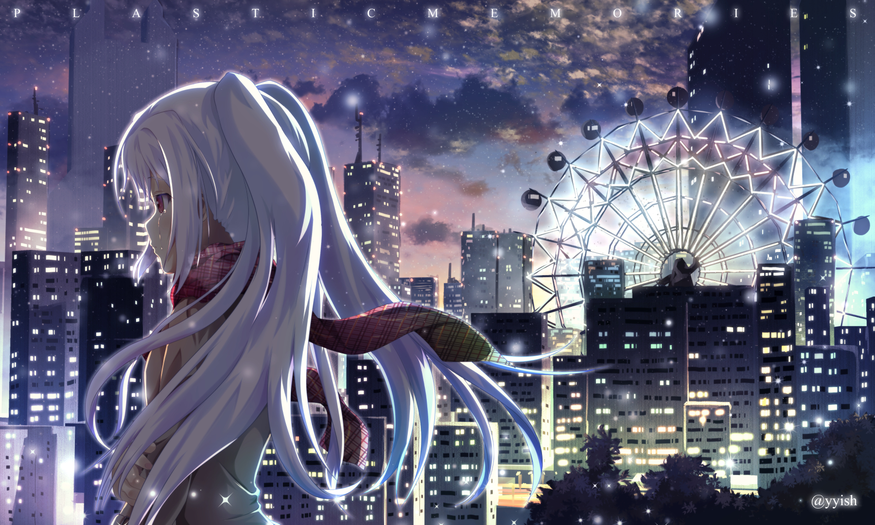 isla wallpaper,cg artwork,sky,anime,metropolis,architecture