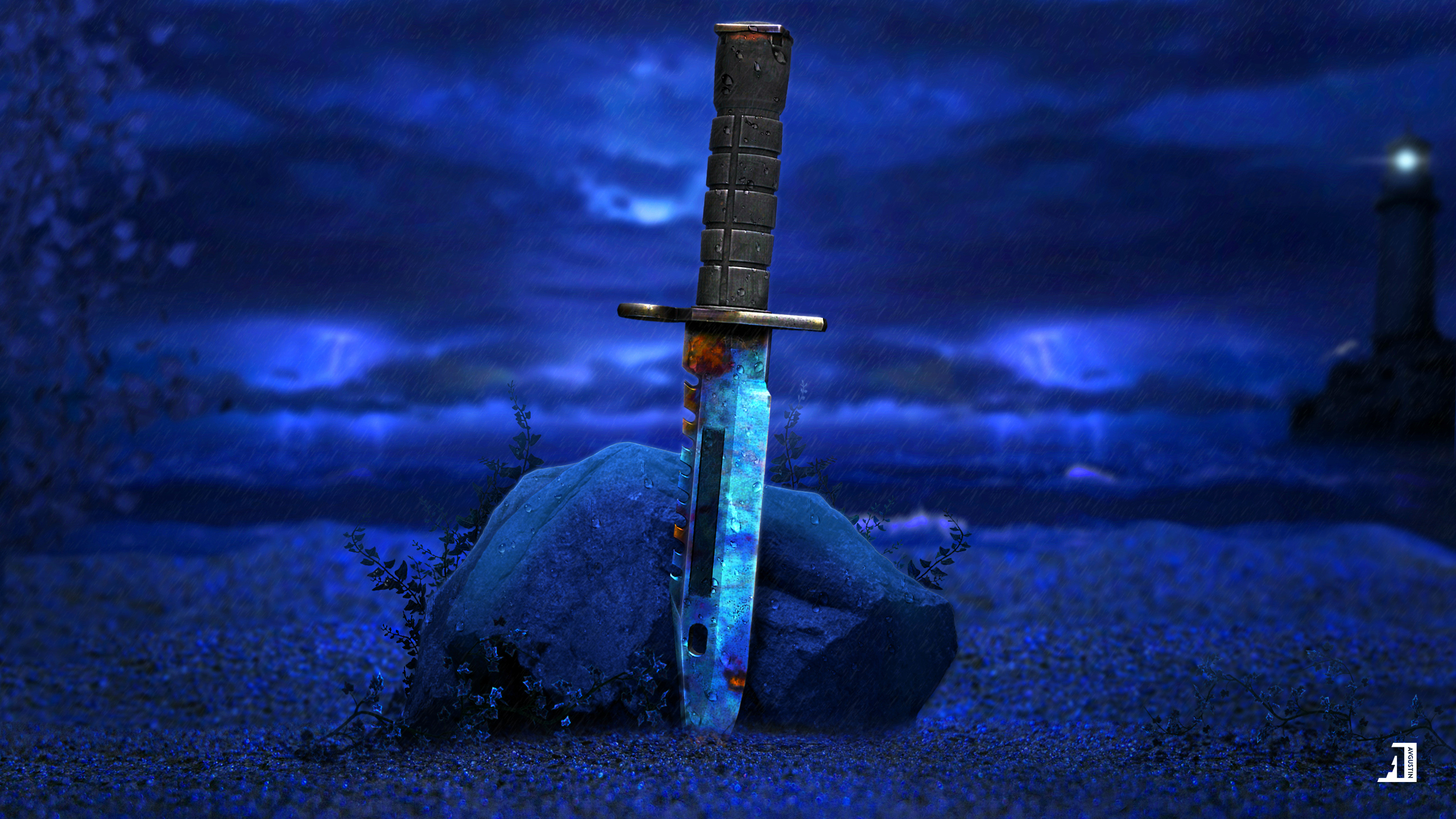 doppler wallpaper,blue,sky,sword,still life photography,darkness