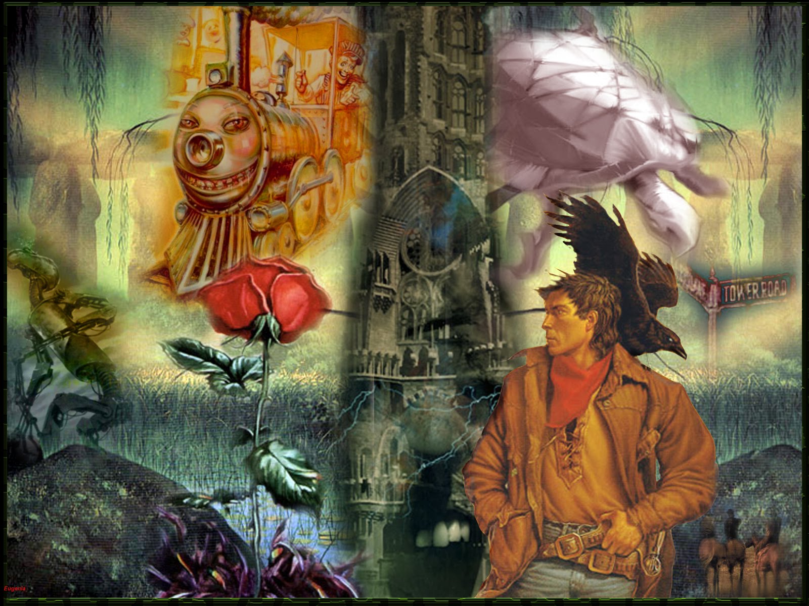 다크 타워 벽지,미술,페인트 등,시각 예술,삽화,현대 미술