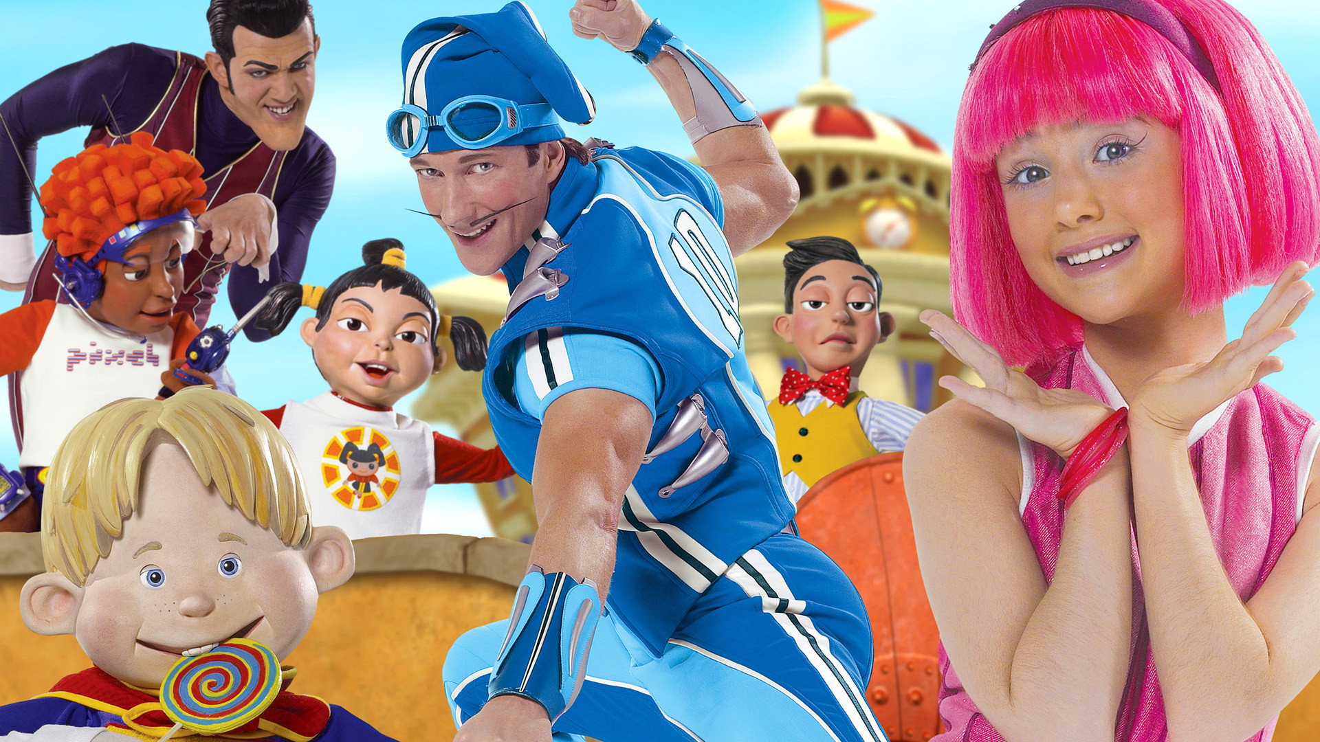 lazy town wallpaper,animated cartoon,cartoon,animation,fun,hero