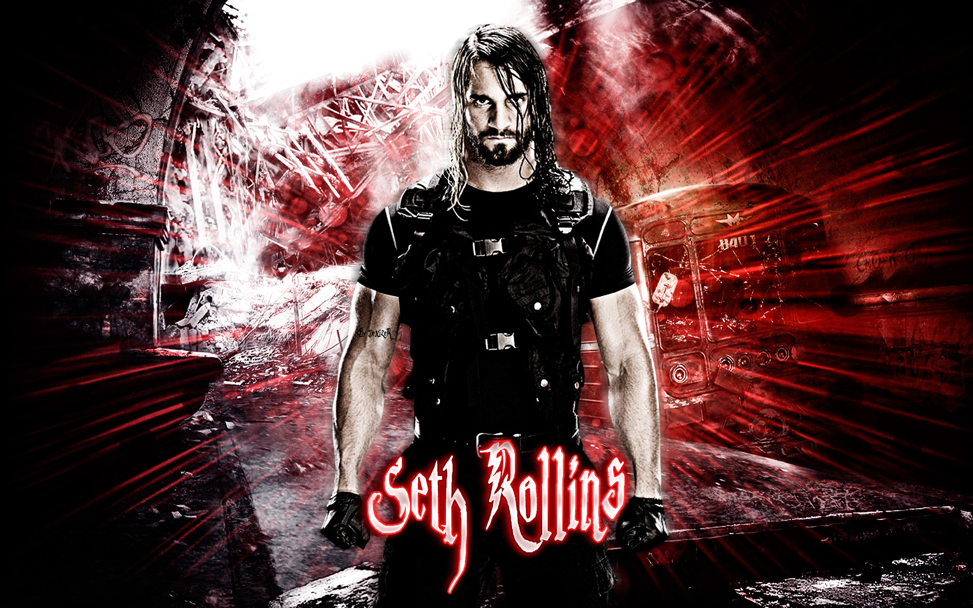 seth rollins wallpaper hd,fiction,darkness,album cover,graphic design,cool