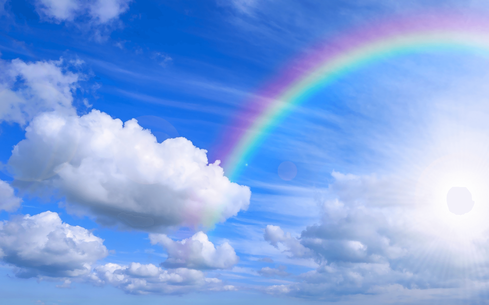 レーゲンボーゲン壁紙,空,虹,雲,昼間,雰囲気