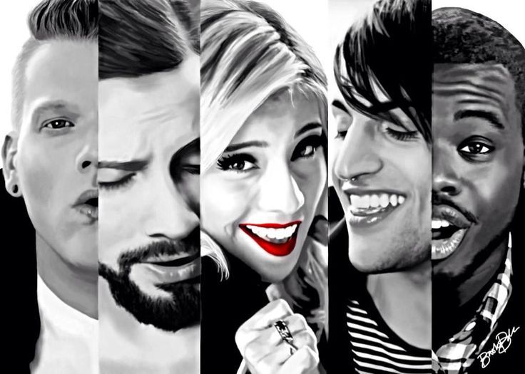 ptx wallpaper,facial expression,nose,smile,black and white,illustration