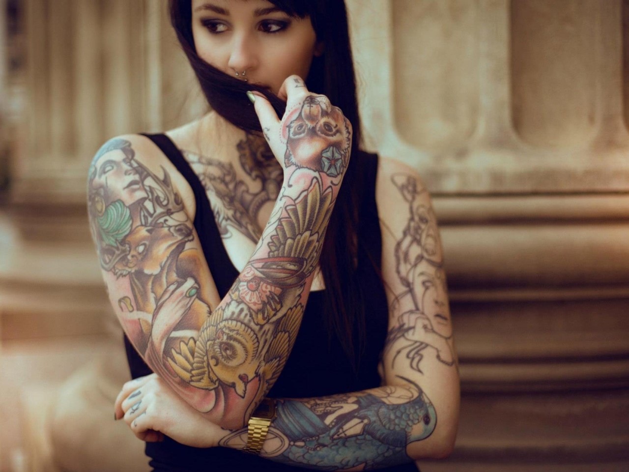 hot tattoo girl wallpaper,mehndi,tattoo,arm,temporary tattoo,pattern