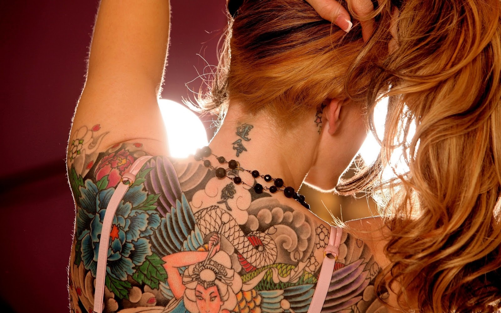 hot tattoo girl wallpaper,tatuaje,hombro,diseño,tatuaje temporal,rubio