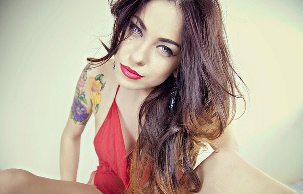 hot tattoo girl wallpaper,hair,face,lip,hairstyle,eyebrow