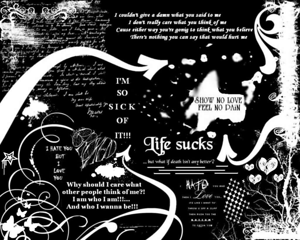 life sucks wallpaper,font,graphic design,illustration,black and white