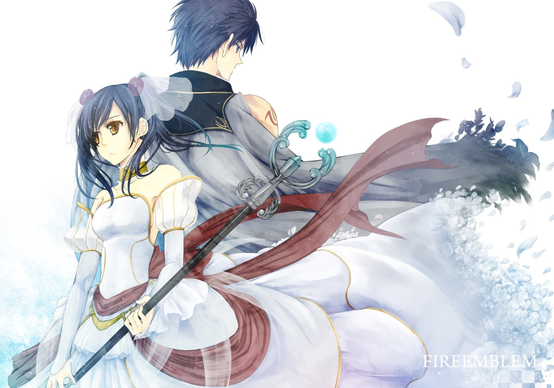 fire emblem awakening wallpaper,cartoon,cg artwork,anime,illustration,black hair